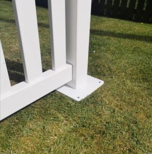 White Metal Fencing Base