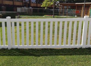 White PVC Picket Fence